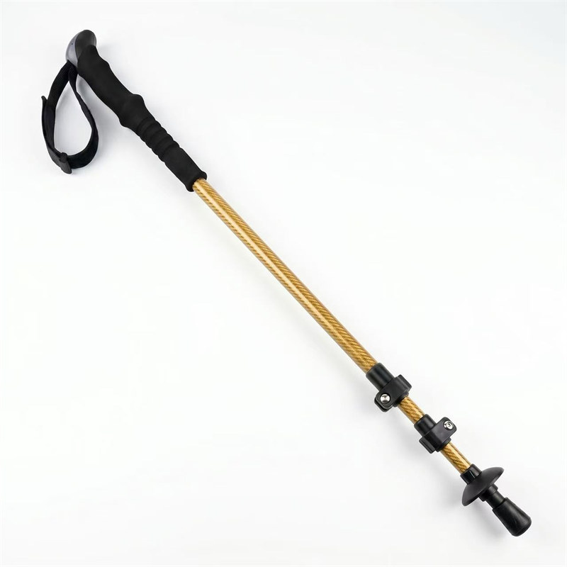 博皓 C3K碳纖維登山杖 超輕186g 兩節伸縮 戶外徒步手杖 便攜減震爬山杖防滑  -4